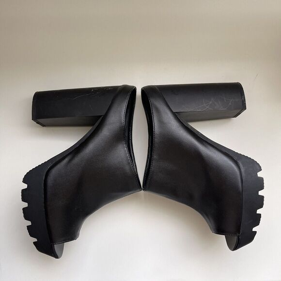 Qupid Y2K Peep Toe Chunky Platform Heeled Sandals Whimsygoth Grunge Black Sz 8 - Picture 5 of 10